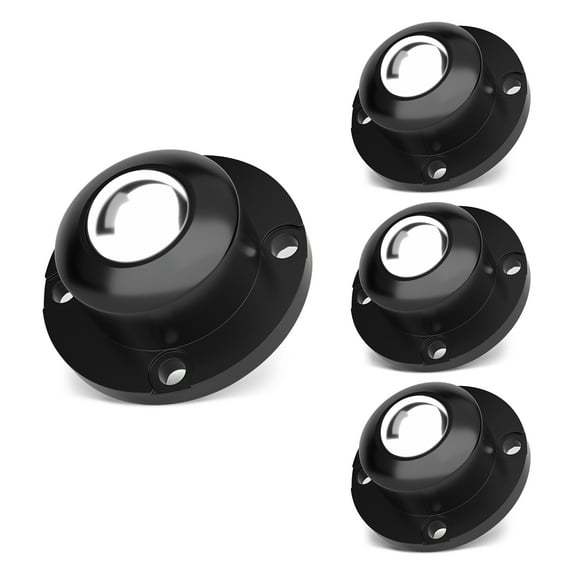 Self Adhesive Caster Wheels,Appliance Rollers for Kitchen Appliances,1 Inch Swivel Steel Universal Wheel Appliance Sliders,28 LBS Load Capacity Per Wheel Low Profile Roller (4 PCS,Black)