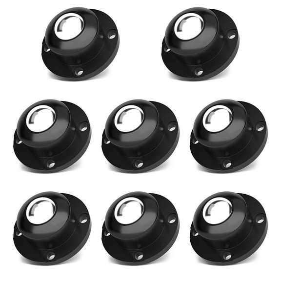 Self Adhesive Caster Wheels,Appliance Rollers for Kitchen Appliances,1 Inch Swivel Steel Universal Wheel Appliance Sliders,28 LBS Load Capacity Per Wheel Low Profile Roller (8 PCS,Black)