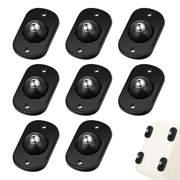 Self Adhesive Caster Wheels,Appliance Rollers for Kitchen Appliances,360°Swivel Mini Universal Wheel Roller Casters,Sticky Pulley for Trash Can,Storage Box,Small Furniture (8,Black-Swivel)