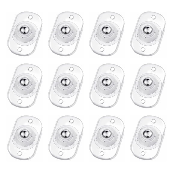 Self Adhesive Caster Wheels,Appliance Rollers for Kitchen Appliances,360°Swivel Mini Universal Wheel Roller Casters,Sticky Pulley for Trash Can,Storage Box,Small Furniture (Clear - 12 PCS)