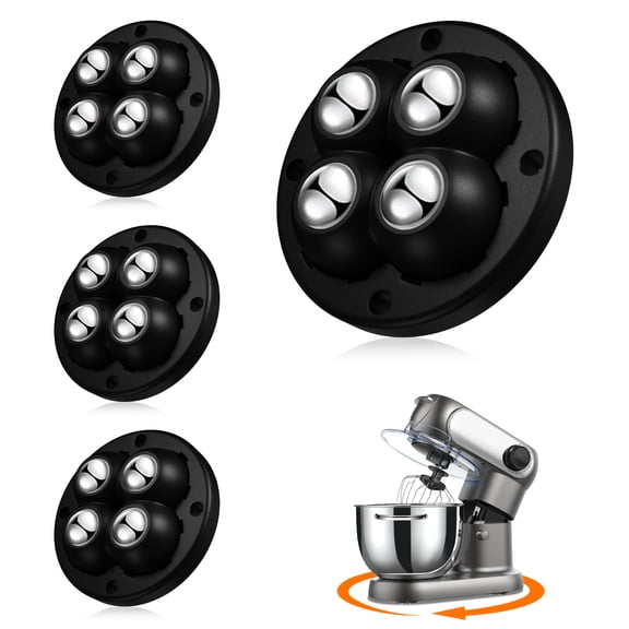 Self Adhesive Caster Wheels,Appliance Rollers for Kitchen Appliances,360°Swivel Universal Wheel Mini Ball Transfer Roller for Storage Box,Small Furniture (with 4 Ball Bearings,Black,4 PCS)