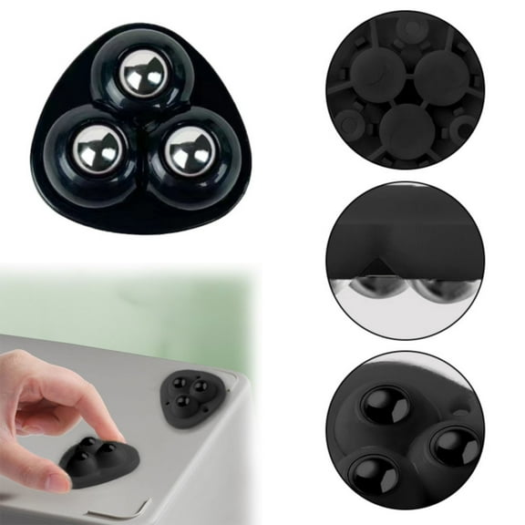 Self Adhesive Caster Wheels for Countertop,Furniture Sliders&Appliance Rollers for Kitchen,Coffee Machine,Blender,Oven,360°Swivel Universal Wheel Mini Ball Transfer Roller,Black,1.45x1.45"