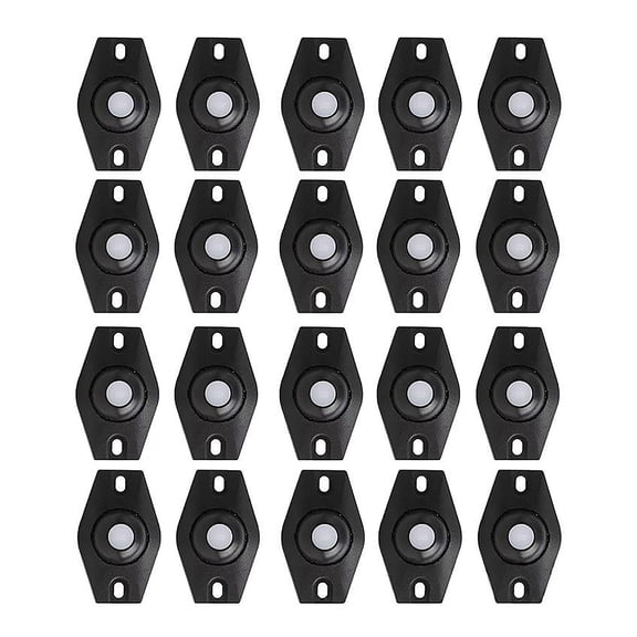 Self Adhesive Caster Wheels, No Drill Plastic Black 360 Degree Rotation Mini Swivel Casters 20 Pack, For Moving Small Furniture Storage Bins Boxes Trash Cans and DIY Home Organizer Accessories