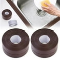 thumbnail image 1 of Self-Adhesive Caulking Tape, Countertop & Bath Sealant Strip, Brown, Self-Adhesive Shower Seal Tape, 90° Bend, For Sinks & Tubs, Prevents Mold, Meiiso, 1 of 9