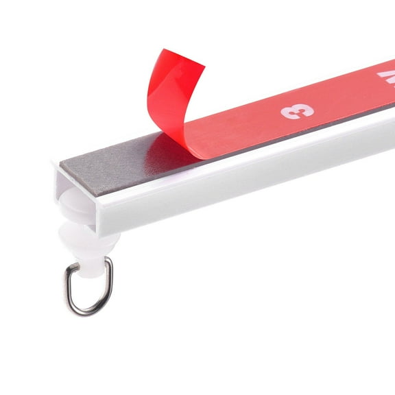 Self Adhesive Ceiling Curtain Track System 9.9 FT No Drill Mount Room Divider with Hooks Hardware White