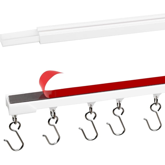 Self Adhesive Ceiling & Wall Curtain Track 8 FT, Curtain Track Ceiling Mount, Adhesive Curtain Rods No drilling, Screws or Tools, Curtain Rail Track No Damage