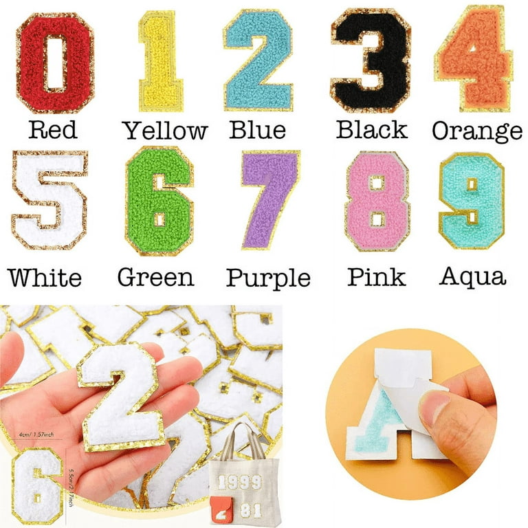 Self Adhesive Chenille Number Patches