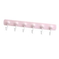 thumbnail image 1 of Self Adhesive Coat 6-Hook Hook Rail, Towel Rack, storage and Organization Hanger for Kitchen, Bedroom, Bathroom, Foyer, Hallway Pink, 1 of 8