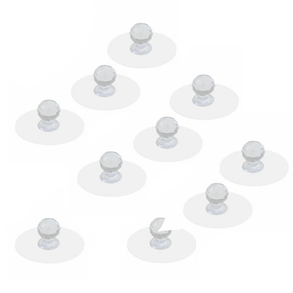 Self-Adhesive Crystal Cabinet Door Knob - No Drill Transparent Handle for Wardrobe, Kitchen, Closet with Easy Installation