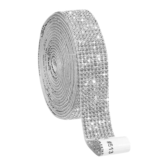 Self-Adhesive Crystal Rhinestone Decorative Ribbon For Crafts And Decor - 8-Row Sparkling Rhinestones, 0.7In Width With Self-Stick Backing - For Diy Projects, Gift Wrapping, Party