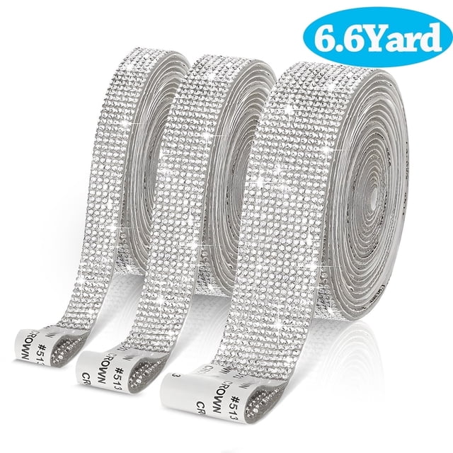 Wide Rhinestone Ribbon Self-Adhesive Crystal Rhinestone Diamond Ribbon DIY Stickers ...