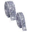 thumbnail image 1 of Self-Adhesive Crystal Rhinestone Ribbon Resin Diamond Ribbon Glitter Rhinestone Sticker Roll DIY, 2 cm&3 cm, Silver A 1 Pack & Silver B 1 Pack, 1 of 5