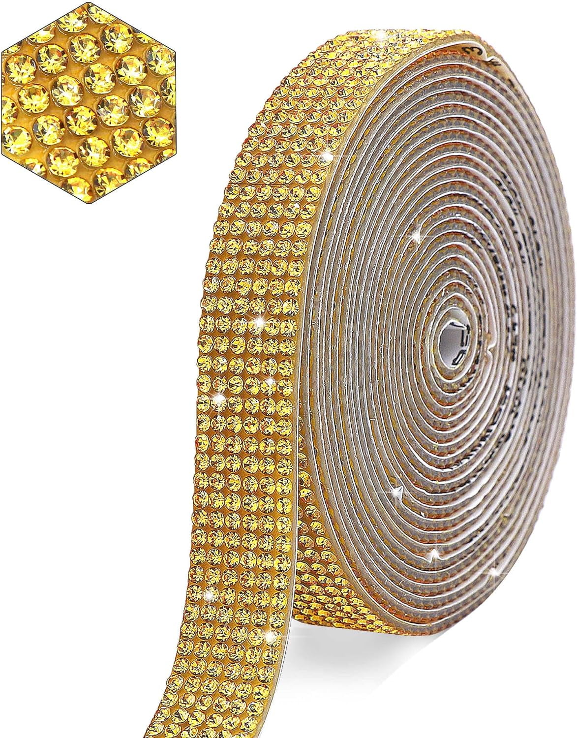 Wide Rhinestone Ribbon Dalrosia Self Adhesive Crystal Rhinestone Ribbon, 1 Yard Diamond Bling ...