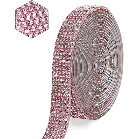 Self Adhesive Crystal Rhinestone Ribbon Strips, 1 Yard Diamond Ribbon Bling Rhinestone Sticker Rhinestone for Crafts,Wedding,Christmas Part