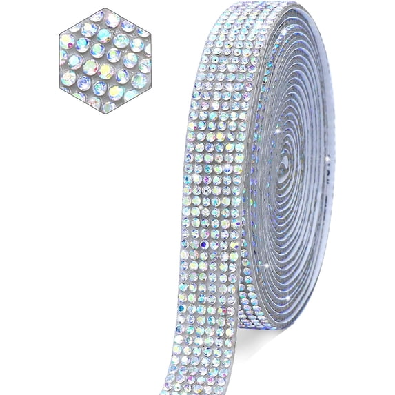 Wide Rhinestone Ribbon Self Adhesive Crystal Rhinestone Ribbon Strips, 1 Yard Diamond Ribbon ...