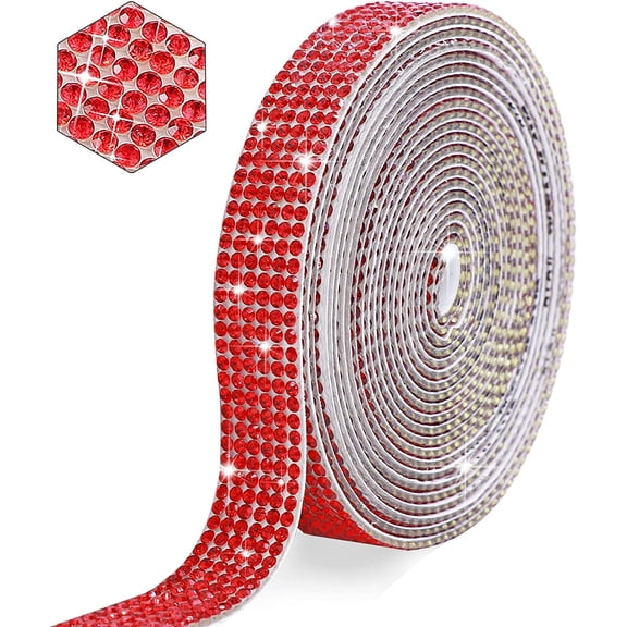 Self Adhesive Crystal Rhinestone Ribbon Strips, 1 Yard Diamond Ribbon Bling Rhinestone Sticker Rhinestone for Crafts,Wedding,Christmas Part