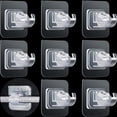 thumbnail image 1 of Self-Adhesive Curtain Hook No Drill Fixing Rod Holder Rod Bracket Drapery Hook Curtain Pole Towel Rod Hook ABS Wall Bracket Hook for Home Bathroom Living Room Hotel Use (4 Pieces, Clear), 1 of 9