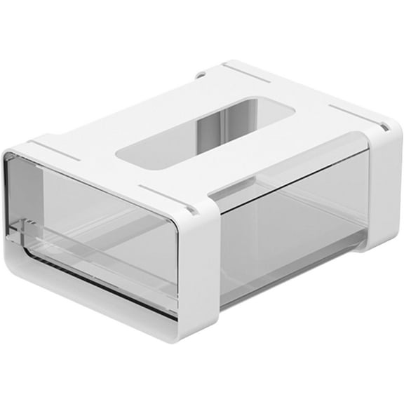 Self-Adhesive Under Desk Drawer Organizer:Hidden Under Desk Table Box,Transparent Plastic Under Cabinet Drawer,Slide Out Desk Drawer Attachment for Home Office (Small)