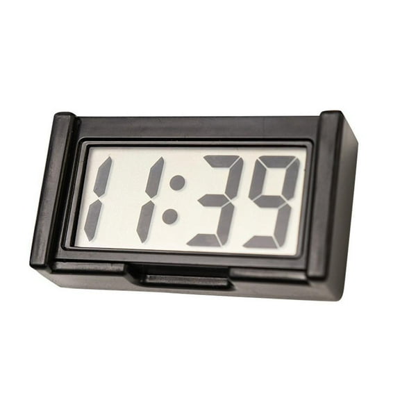 IFRINID Mini Car Clock with Self Adhesive Holder Electronic Digital for Truck Dashboard, Black, One-Size