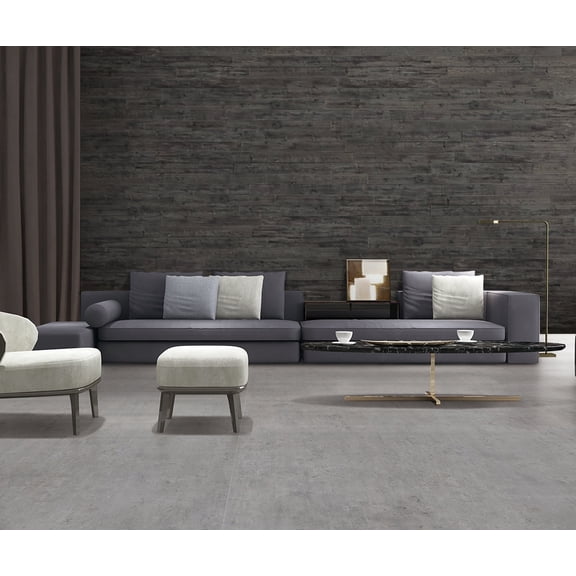 Self-Adhesive Distressed Weathered REAL Wood Plank-Saw Mark Dark Grey-WP-021C