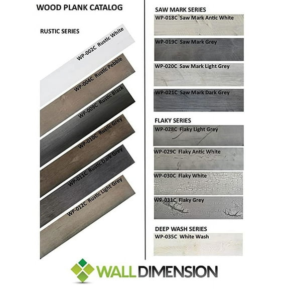 Self-Adhesive Distressed Weathered Rustic REAL Wood Plank Sample Set-WP-SAMPLE