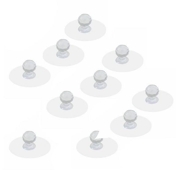 Self-Adhesive Door Handle Knob | No Drill Installation | Crystal Clear Cabinet Knob for Wardrobe Kitchen Closet | Vintage Style Drawer Pull