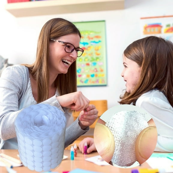 Self Adhesive Dots, 1000Pcs(500 Pair) 0.59 Inch Diameter Strong Self Adhesive Dots for Classroom Nylon Sticky Back Hook Loop Strips, Small Circle Dots Stickers Tapes