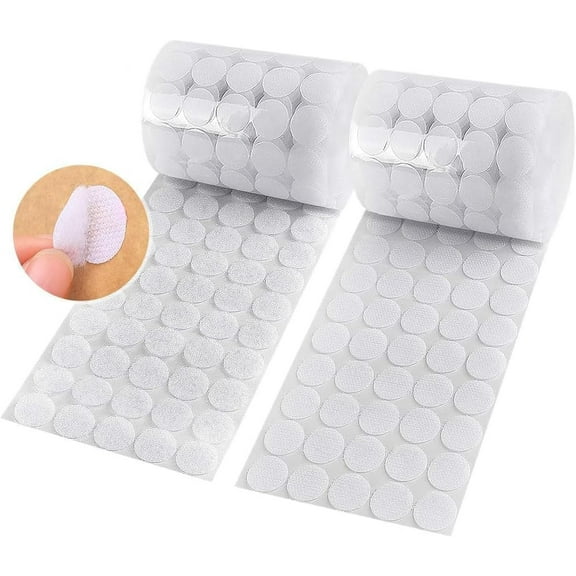 Self Adhesive Dots,1050pcs(525 Pairs) Strong Adhesive 0.39 inch Diameter Sticky Back Hook Nylon, Loop Dots with Waterproof Sticky Glue Tapes, Suitable for Classroom, Office, Home