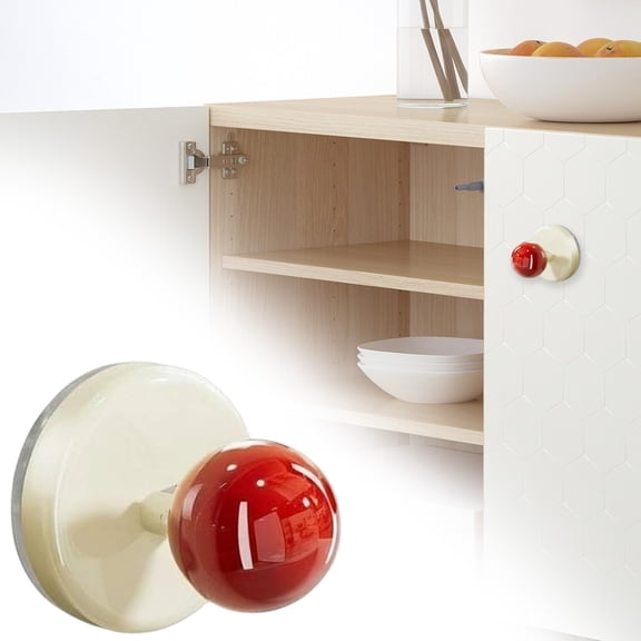 Self-Adhesive No Drill Cabinet Knobs, Colorful Round Ball Drawer Pulls, Removable Sticky Door Handles, Modern Cute Knobs for Cabinets, Drawers, Wardrobes, Kitchen, Bathroom and Furniture Renovation