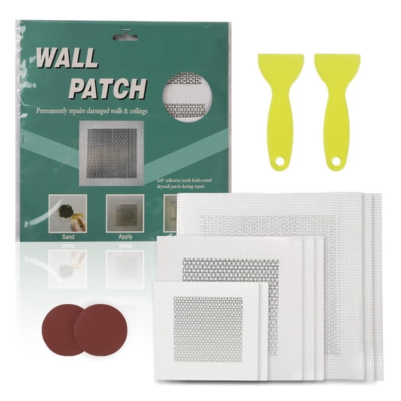 Self-Adhesive Drywall Repair Kit 16PCS - 4/6/8-inch Wall Patch Kit for Easy Dry Wall Fix