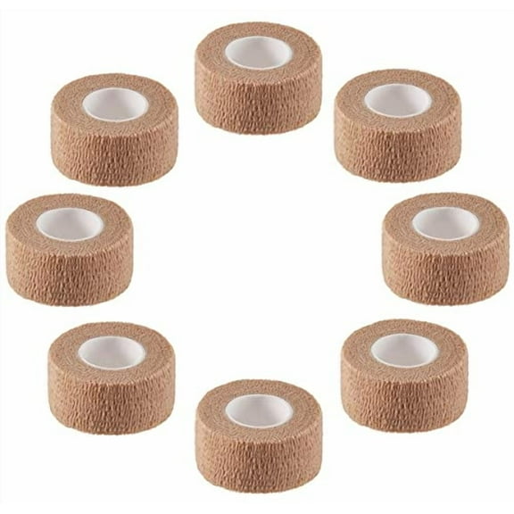 Self Adhesive Elastic Bandage Wrap - Pack of 8 Rolls 1" x 5 Yards Stretch Self-Adherent Cohesive Wrap Bandages First Aid Tape for Athletic,Sports,Wrist,Ankle (Beign Colors)