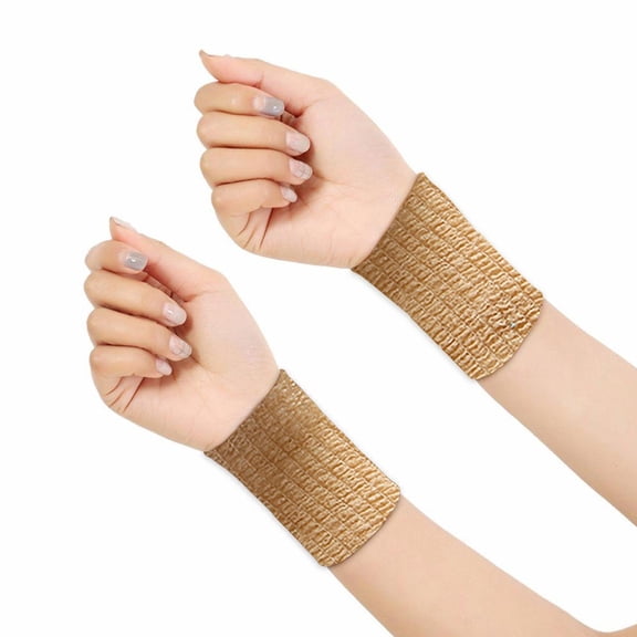 Self-Adhesive Elastic Bandage Wrap for Finger Ankle Wrist Sports Injury Protection (Khaki G 9pcs)