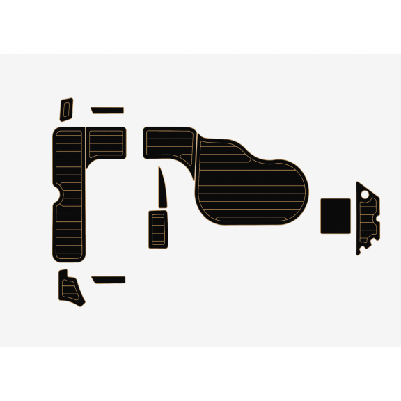 Self-Adhesive Faux Teak Marine Mat for 2015 Zodiac Yatchline, Waterproof Non-Skid Deck Pad