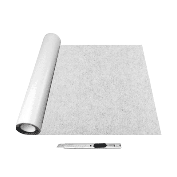 Self-Adhesive Felt Fabric,Dingrich 15.7x86.6" Shelf Liner for Decoration with Cutter Knife,Scratch Mat,Carpet Replacement for Cat Tree Shelves,2mm Thick-Light Gray