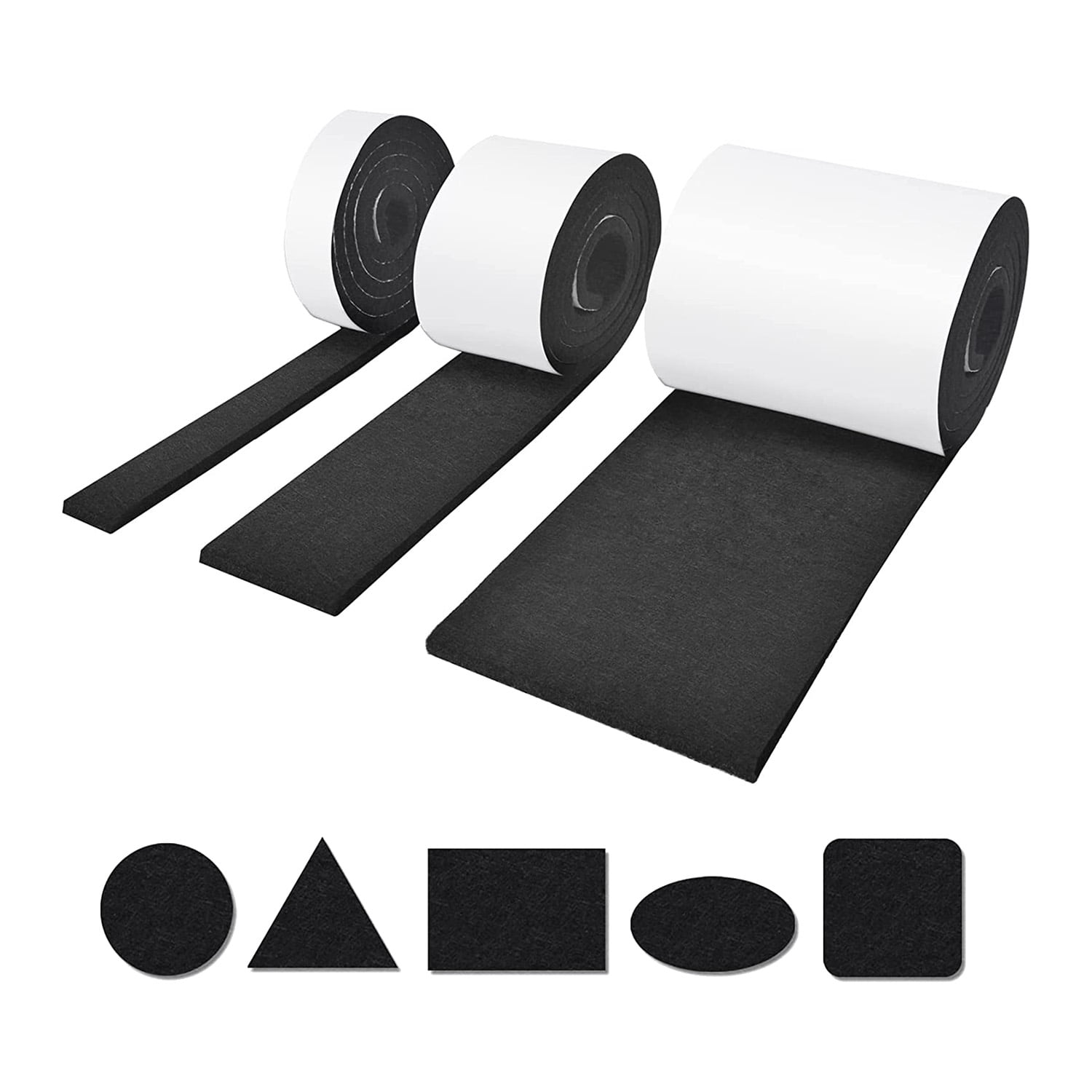 SelfAdhesive Felt Gliders,3 Rolls of Felt Gliders (100 x 10 cm + 100 x