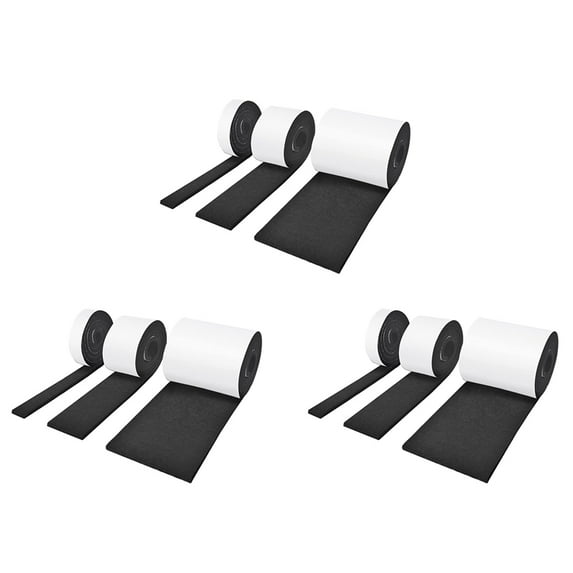 Self-Adhesive Felt Gliders,9 Rolls of Felt Gliders (100 X 10 cm + 100 X 5 cm + 100 X 2 Cm),5 mm Self-Adhesive,for Chairs,9 rolls * Felt gliders,black