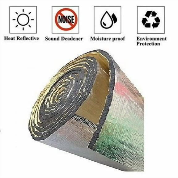 Self-Adhesive Fireproof Sound Deadener Heat Insulation Mat Car Hood Engine 2X10