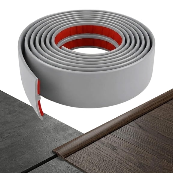 Self-Adhesive Floor Transition Strip, Seamless Gap Cover & Strong Adhesive PVC Design for Hardwood Laminate Vinyl Floors Doorway Thresholds