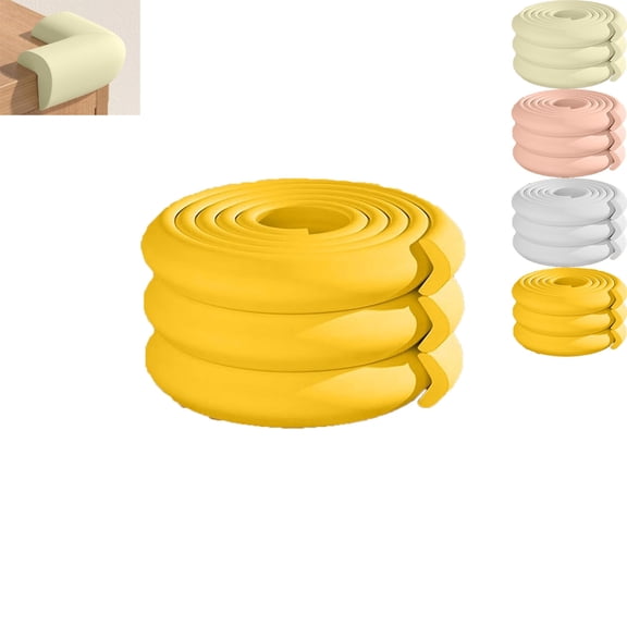 Self-Adhesive FoamEdge Guard, Desk Edge Cushion Roll – U-Channel Protector for Sharp Corners, Furniture, Vehicles, Safety Bumper, Easy Cut & Install, Waterproof, for Home, Office (Beige)