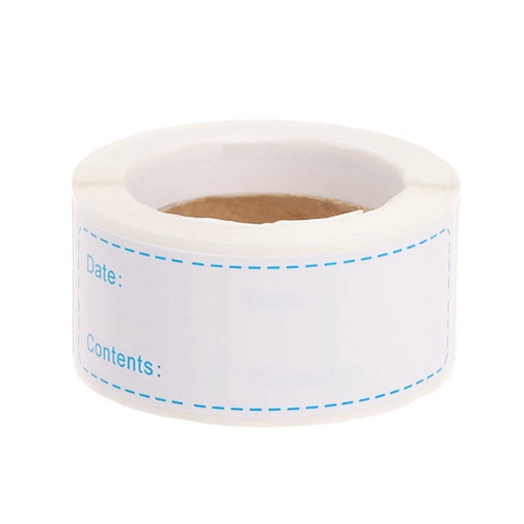 Self-Adhesive Food Storage Labels, 3 Inch 125 Labels Per Roll For Freezer, Refrigerator, Pantry Organization - Date & Contents Writing Stickers For Home, Kitchen, Restaurant Food