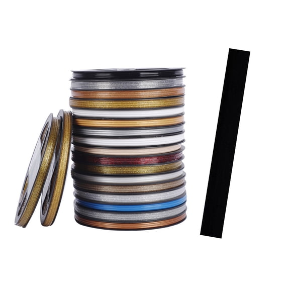 Self-Adhesive Gap Beautifying Tape, 0.3" x 236" Waterproof Ceramic Tile Sealing Tape, Easy Install Decorative Caulk Strip for Kitchen, Bathroom, & Home Decor, No Tools Required, Black