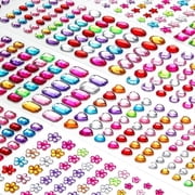Meafeng Self Adhesive Assorted Gem Stickers for Crafting, 1200+ Jewels for Crafts Stick on Rhinestones for Kids and Adults