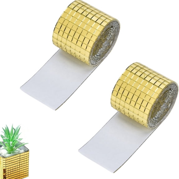 Self-Adhesive Glass Mirror Mosaic Tiles 2 Pack Small Square Mirror Tiles Sticker for DIY Craft Decoration Disco Ball (Each 1.5739.37in)