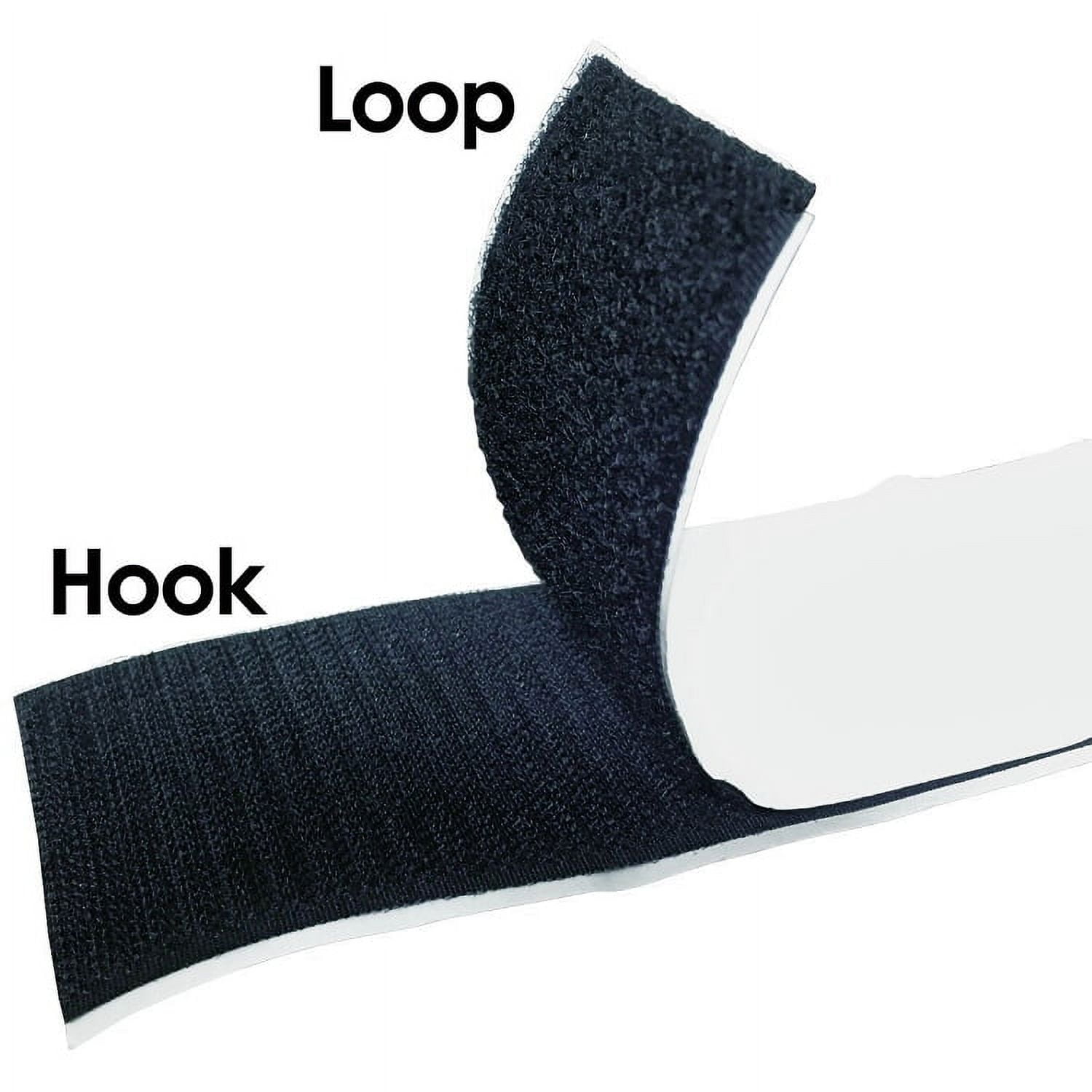 Self Adhesive Hook and Loop Tape Sticky Back Fastening Tape (Black
