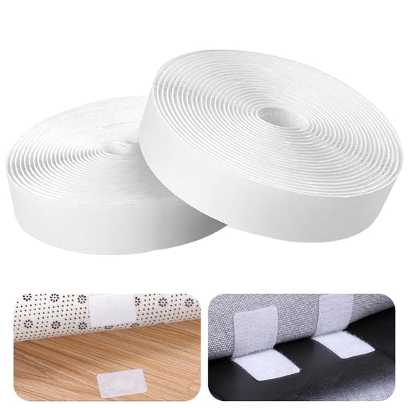 Self Adhesive Hook and Loop Tape Roll, Industrial Strength Sticky Back Fastener Strips, Heavy Duty Fabric Tape for Home Office School DIY Projects, Double Sided Mounting Tape with Adhesive Back