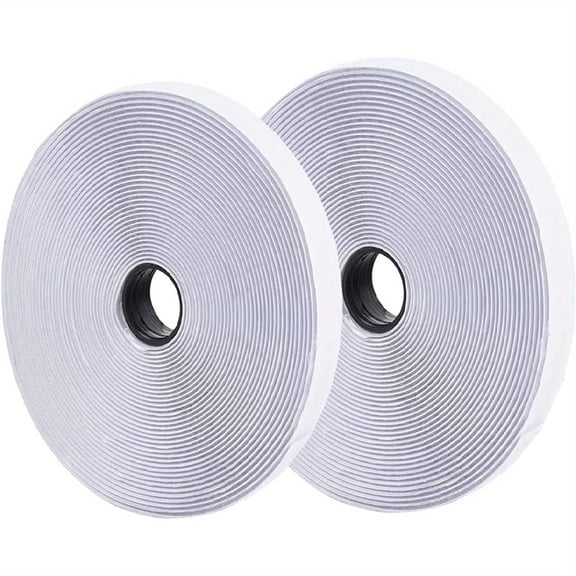 Self Adhesive Hook And Loop Tape Sticky Back Fastening Roll, 0.75 Inch X 82 Feet Nylon Self-Adhesive Heavy Duty Strips Fastener for Home Office Car And Crafting Organization - Black/White
