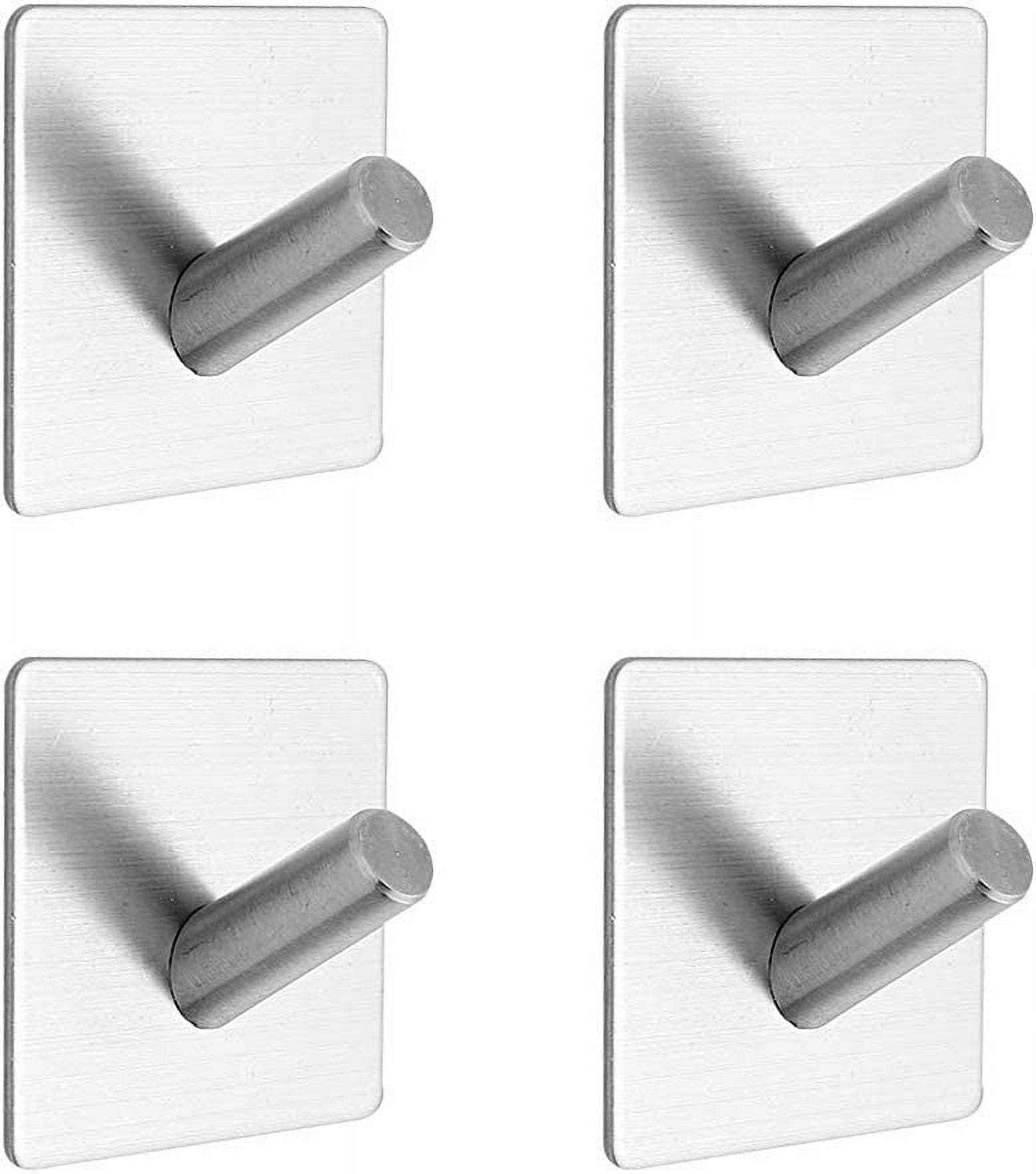 6 Pcs Black Self Adhesive Hooks Double Wall Hooks No Drilling