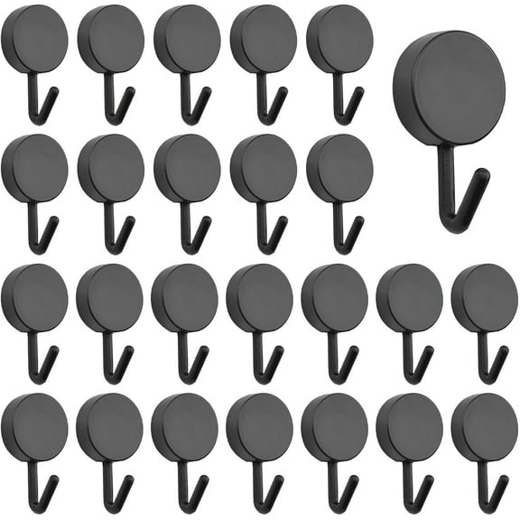Self Adhesive Hooks, 60pcs Heavy Duty Plastic Hooks Wall Key Hook Holders Stocking Holder for Home Kitchen Bathroom Office Door (Black)