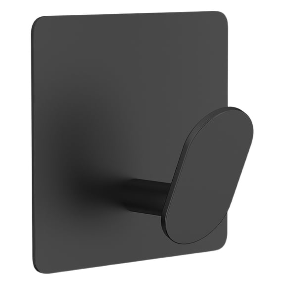 Self Adhesive Hooks,Heavy Duty Stick On Wall and Door Hooks for Hanging,Bathroom Towel Hooks and Kitchen Hallway Sticky Black Hooks,Coat Hooks Robe Hook Wall Mounted,Stainless Rustproo(Black)