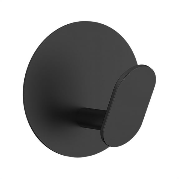 Self Adhesive Hooks, Heavy Duty Stick On Wall and Door Hooks for Hanging, Bathroom Towel Hooks and Kitchen Hallway Sticky Hooks, Wall Mounted, Durable Stainless Rustproof, 1Pc(Black1,1.7x1.7")